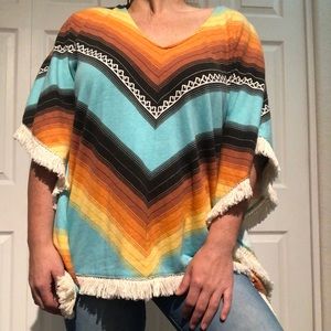Billabong multicolor poncho shirt